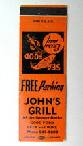 John&#39;s Grill - Tarpon Springs, Florida Restaurant 20 Strike Matchbook Cover FL  - £1.37 GBP