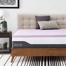 Lucid 4 Inch Lavender Infused Memory Foam Mattress Topper -, Queen Size. - $175.97