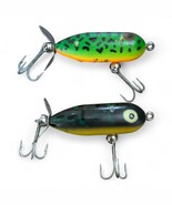 Lot 2 Heddon Tiny Torpedo VTG Plastic Topwater Fishing Lure, Bull Frog Spot - $16.21 CAD