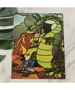 Vintage Knight Mickey Disney Two Pocket Portfolio Folder Stained Glass D... - $15.83