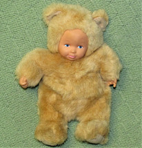 1998 Anne Geddes Baby Bear 9&quot; B EAN Bag Stuffed Animal Plush Tan Vintage Teddy Cub - £9.91 GBP