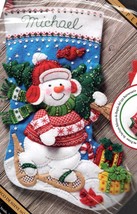 DIY Bucilla Nordic Snowman Snow Shoes Country Christmas Felt Stocking Ki... - £31.02 GBP