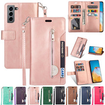 For Samsung S7 S20FE S21 A42 A21S A51 Luxury Leather Zipper Wallet Case Cover - £41.59 GBP