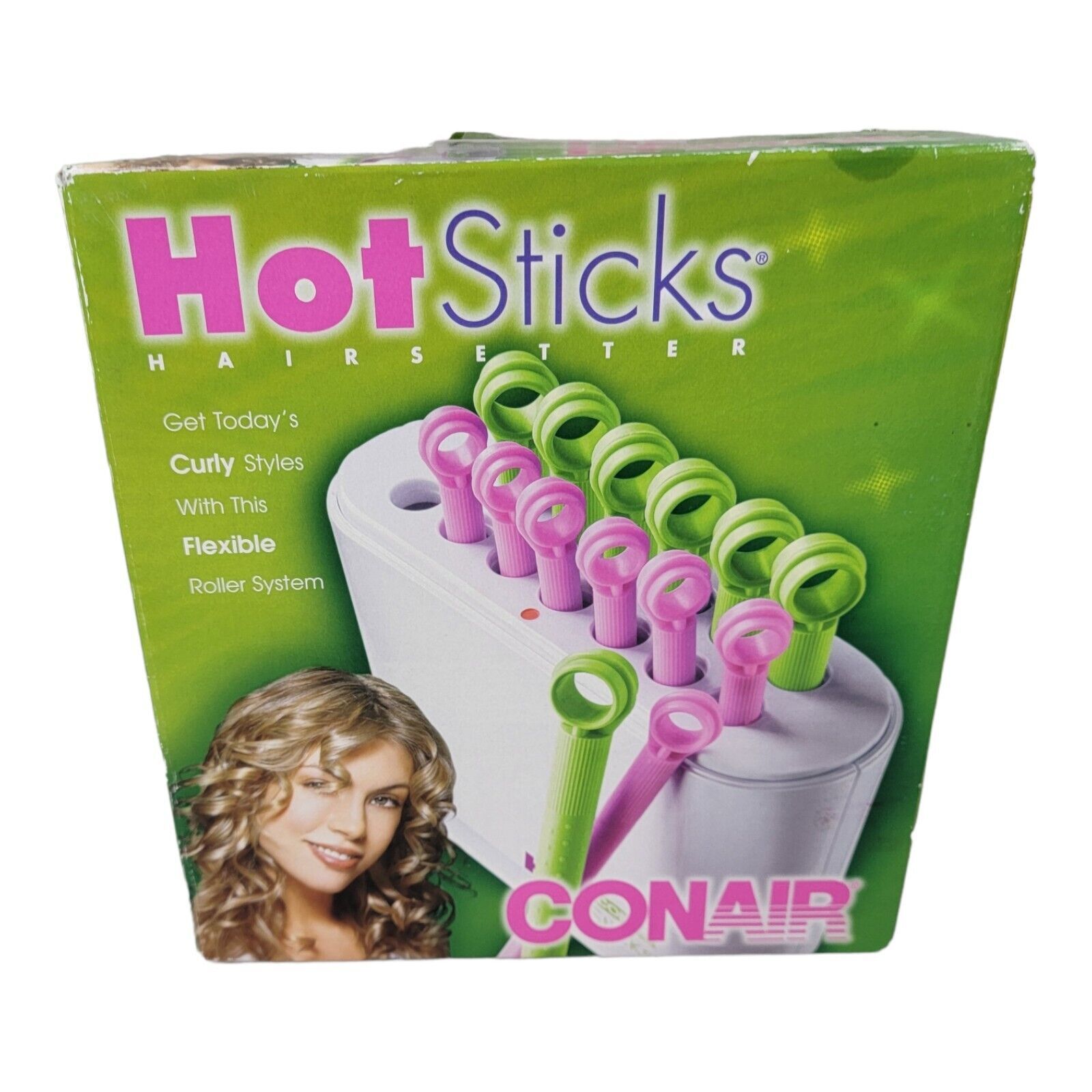 Primary image for CONAIR Hot Sticks Hair Setter 14 Flexible Rollers Curlers HS18G TESTED Free Ship