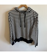 Lauren Ralph Lauren Houndstooth French Terry Hoodie Sweatshirt Medium RARE - $43.56