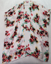 Betsey Johnson Cardigan Womens One Size Multi Sheer Floral Polyester Open Front - £27.67 GBP