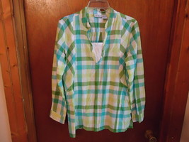 Womens Vicki Wayne Size 14 Multi-Colored Checkered Long Sleeve Pullover ... - £10.95 GBP
