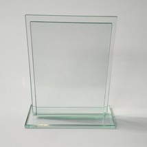 SIXTREES Solid Fused Glass 5 x 7 Floating Double Photo Frame Base Bevell... - $24.90