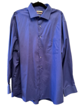 Van Heusen Flex Collar Dress Shirt Men Regular Fit size 34/35, 18 blue - £8.06 GBP