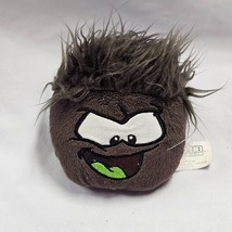 Club Penguin Puffle Stuffed Plush Dark Brown Green Tongue Disney Beanbag 5" - £18.94 GBP