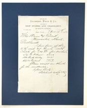 c.1882 Gilchrest White &amp; Co. New York Business Letter Ship Stores and Ch... - $59.99