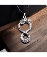 Infinity Dragon Pendant Necklace – Symbol of Eternity and Power - $422.44 MXN