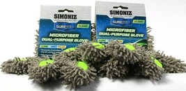 2 Count Simoniz Sure Shine Clean Microfiber Dual Purpose Versatility Auto Gloves