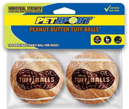 Petsport Tuff Peanut Butter Flavored Tennis Balls in Ziploc Bag for Small Dogs - £7.13 GBP