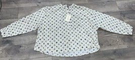 Universal Thread Cream Colored Floral Print Blouse NWT Size M - £7.38 GBP