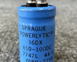 Sprague Powerlytic 36DX 850uf 100DC Aluminum Capacitor 0180-2758 Used - $14.84