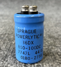 Sprague Powerlytic 36DX 850uf 100DC Aluminum Capacitor 0180-2758 Used - $14.84