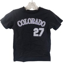 Colorado Rockies Black T-Shirt Boys Small Story #27 Short Sleeve MLB Baseball - £7.83 GBP