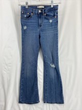 Levis 726 Flare Kids Girl Size 10 Denim Blue Jeans 24x23.5 Distressed De... - £14.83 GBP