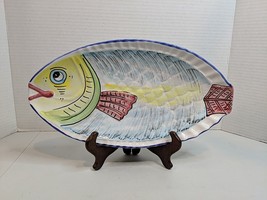 Vietri Desuir Oval Fish Platter Hand Painted Italy Display or Serving 12... - £29.72 GBP