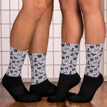 Witch Spooky Friends Cat Bat Spider Calming Lavender Foot Sublimated Socks - £10.38 GBP