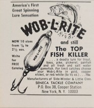 1968 Print Ad Wob-L-Rite Fishing Lures Seneca Tackle Co. New York,NY - £6.66 GBP