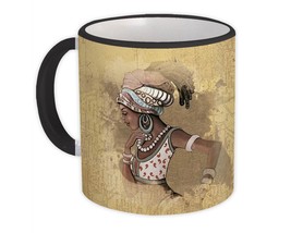African Woman Portrait Profile : Gift Mug Ethnic Art Black Culture Ethno - £12.78 GBP