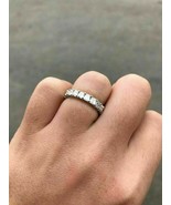 2ct Asscher Diamanti Finti Eternità Completo Fede Nuziale 14k White Plac... - $115.89 CAD
