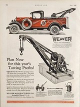 1926 Print Ad Weaver Auto Cranes Vintage Tow Truck Springfield,Illinois - £19.09 GBP
