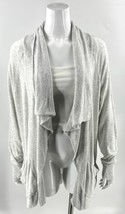 Athleta Studio Wrap Cardigan Yoga Womens Large Light Gray Magnetic Drape... - £16.35 GBP