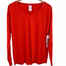 Rachel Parcell red long sleeve v neck top size Large NWT - £12.86 GBP