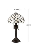 Tiffany Lamp Stained Glass Bead Table Lamp Desk Bedside Reading Light 12X12 - £134.52 GBP