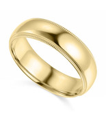 Genuine Solid 14k Yellow Gold 6mm Comfort-fit Milgrain Wedding Band Size... - $993.60 CAD+