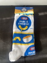 Kraft Mac and Cheese Socks Men’s White Blue Crew One Pair Size 6-12 - £4.63 GBP