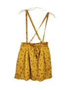 Urban Outfitters Blossom Suspender Mini Skirt Size S Yellow Gold Satin F... - £18.44 GBP