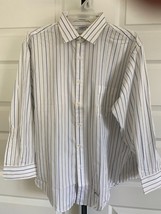 Damon  18  34  Big   Cotton Blend  L/S  Spread Collar Dress Shirt White ... - £14.20 GBP