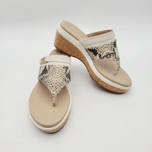 Cole Haan Margate Wedge II Sandshell Sandals Sz 5.5 B Cream &amp; Animal Print - $32.99