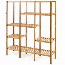 LordBee Lightweight Eco-Friendly Bamboo 4-Shelf Bookcase Storage Rack Du... - £133.30 GBP