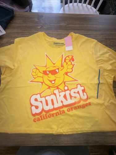 Sunkist Women&#39;s Size Medium Lemon Zest Sunkist California Orange Cropped... - $12.99