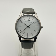Tokyo Bay Silver Tone Gray Leather Women’s Minimalist Watch Working New ... - $16.42