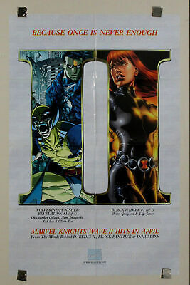1999 Punisher,X-Men Wolverine,Avengers Black Widow 36 x 24 Marvel promo poster 1 - £18.99 GBP