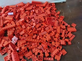 Lego Vintage Brick Lot Assorted Pieces 1970-1990s Red 1.3LB - $32.43