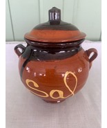 ? Ned Foltz, Redware &quot;SAL&quot; Covered Pot, Slip Decorated, 6&quot; Tall - $415.71 MXN