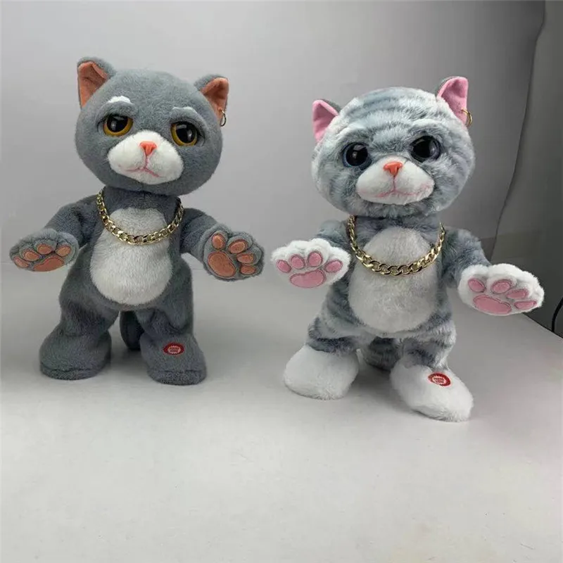 Electric Tabby Cat Toy Dancing &amp;Singing Cat Plush Doll Toyds for Children - £39.89 GBP