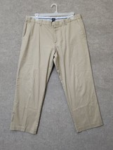 Gap Tailored Khaki Pants Mens 38x32 Beige Relaxed Fit Cotton Straight Leg - £17.88 GBP