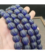 Collana vintage PERLINE ANTICHE IN VETRO blu cobalto 15-16 mm - $1,188.11 MXN