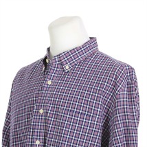 J Crew Blue Purple Check Plaid Long Sleeve Button Front Casual Shirt Mens XL - $24.58