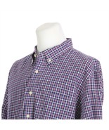 J Crew Blue Purple Check Plaid Long Sleeve Button Front Casual Shirt Men... - £19.95 GBP