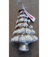 Ashland Glass Christmas Ornament frosted tree Gold New - $20.22 CAD