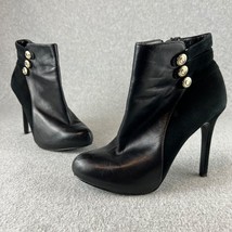 Guess Leather Ankle Boots Platform High Heel Pumps Black Size 8.5 Womens - £31.28 GBP